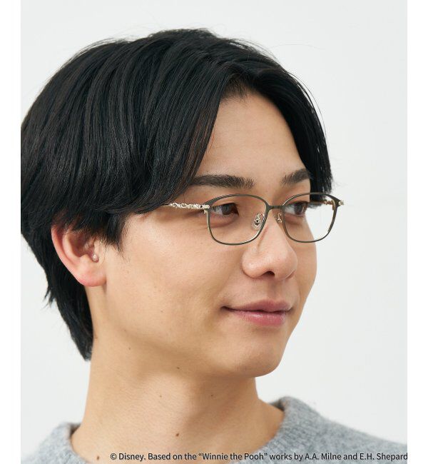  「 ウェリントン型 メガネ | 軽量、眼鏡、くまのプーさん Zoff  レンズ交換券付 レンズ交換券付」|メガネ|