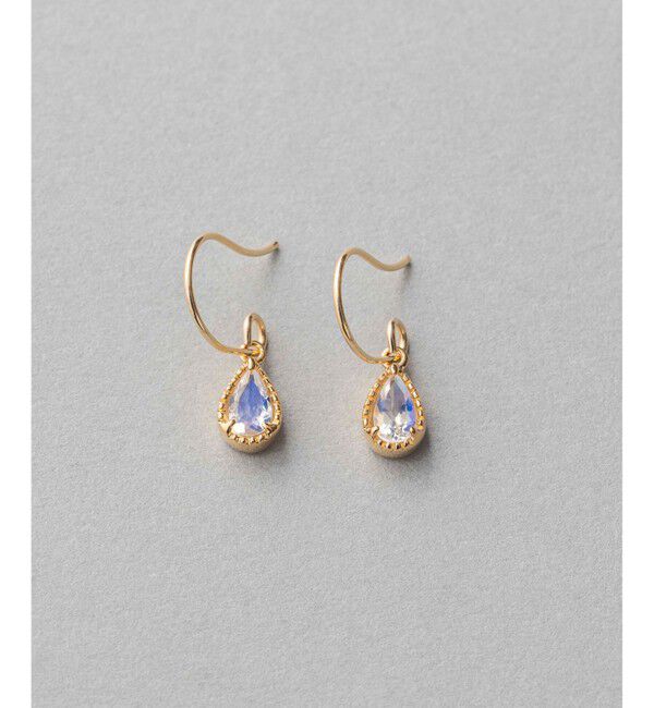 ete「ナチュラルストーン ドロップ ピアス」|ピアス|イエローゴールド