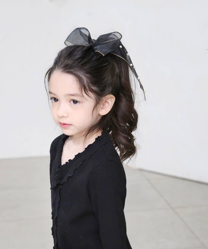 BACKYARD FAMILY「キッズ ヘアゴム リボン 通販 オーガンジー パール 68062301 ウナスヘアゴム 大きめ」|ヘアゴム・シュシュ|
