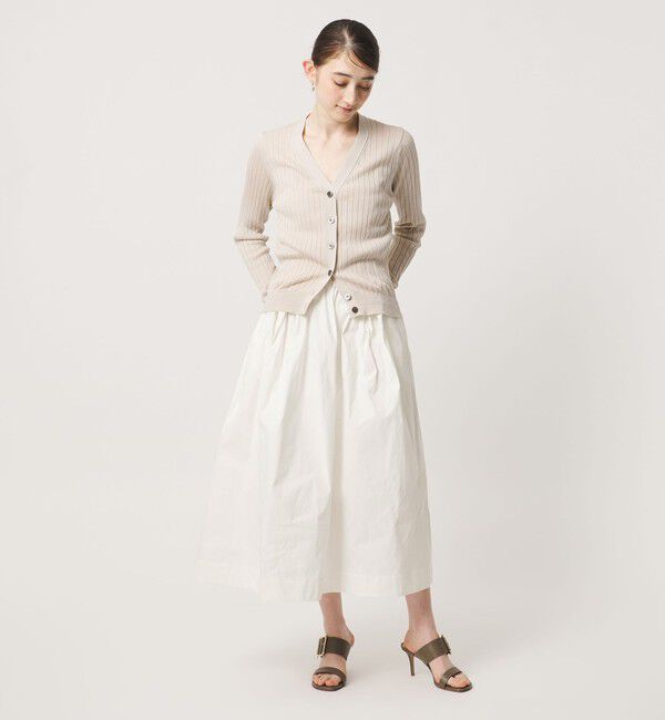 UNITED ARROWS「ボリューム タック スカート WHITE ‐ウォッシャブル‐」|スカート|
