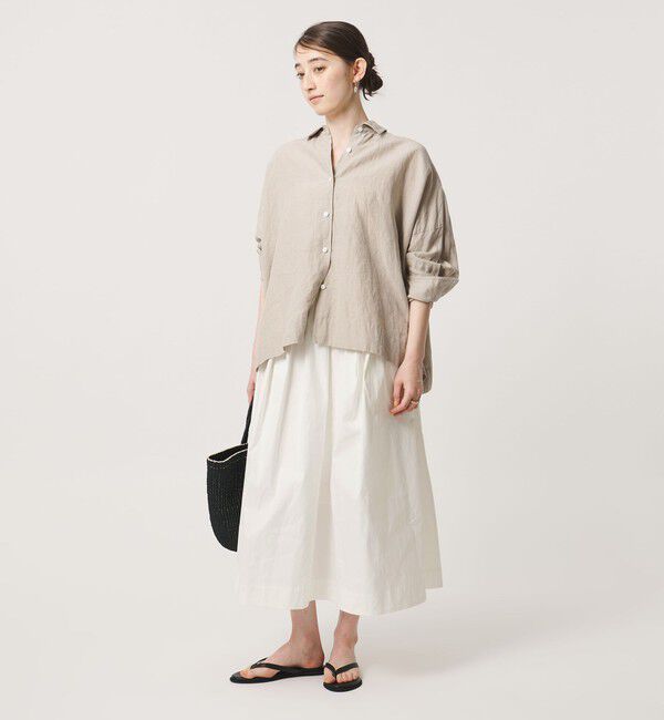 UNITED ARROWS「ボリューム タック スカート WHITE ‐ウォッシャブル‐」|スカート|