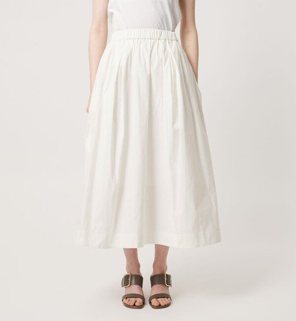 UNITED ARROWS「ボリューム タック スカート WHITE ‐ウォッシャブル‐」|スカート|