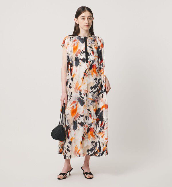 UNITED ARROWS「Spiree ギャザー フレンチスリーブ ワンピース」|ワンピース|