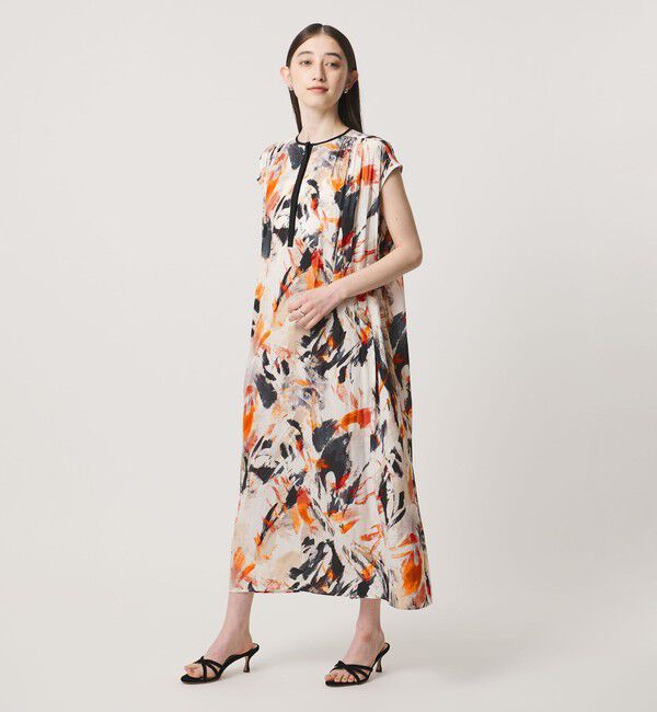 UNITED ARROWS「Spiree ギャザー フレンチスリーブ ワンピース」|ワンピース|