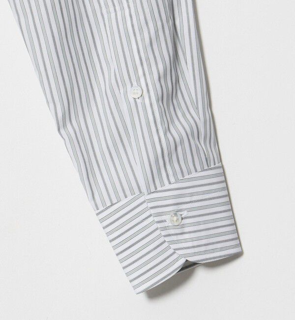 UNITED ARROWS「ALBINI オルタネートストライプ ラウンドレギュラーカラー シャツ」|シャツ・ブラウス|