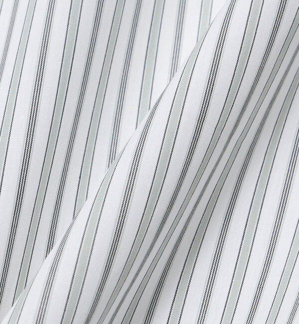 UNITED ARROWS「ALBINI オルタネートストライプ ラウンドレギュラーカラー シャツ」|シャツ・ブラウス|