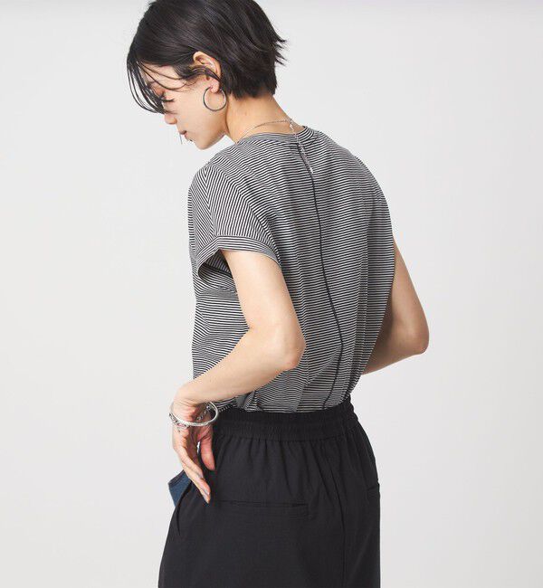 UNITED ARROWS green label relaxing「グロッシー フレンチスリーブ Tシャツ 制菌」|Tシャツ・カットソー|