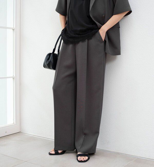 UNITED ARROWS green label relaxing「［size SHORT/TALLあり］エアシカル タック パンツ 接触冷感 通気性」|スラックス|