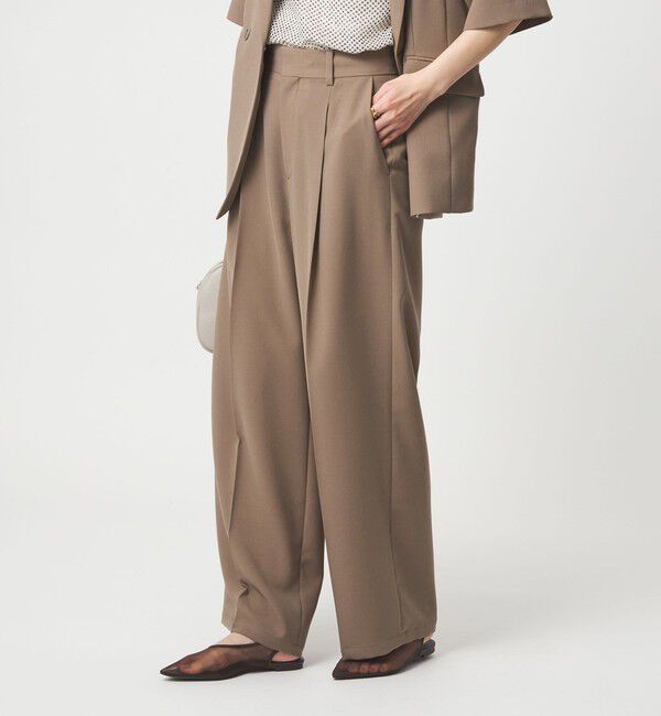 UNITED ARROWS green label relaxing「［size SHORT/TALLあり］エアシカル タック パンツ 接触冷感 通気性」|スラックス|