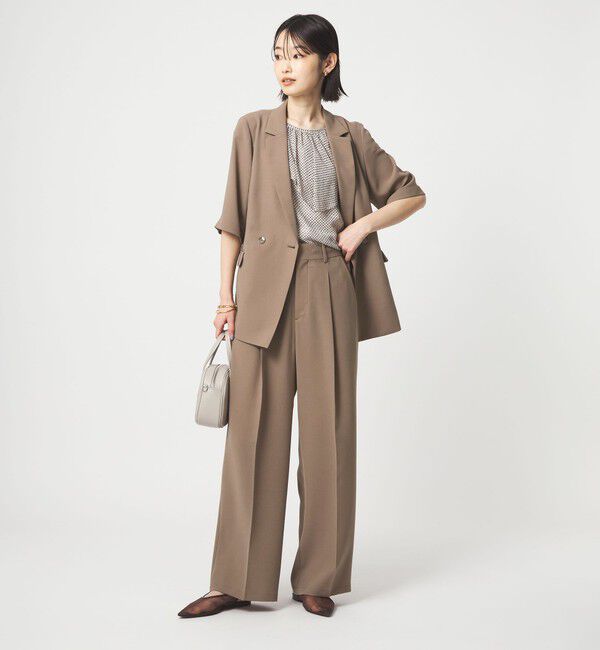 UNITED ARROWS green label relaxing「［size SHORT/TALLあり］エアシカル タック パンツ 接触冷感 通気性」|スラックス|