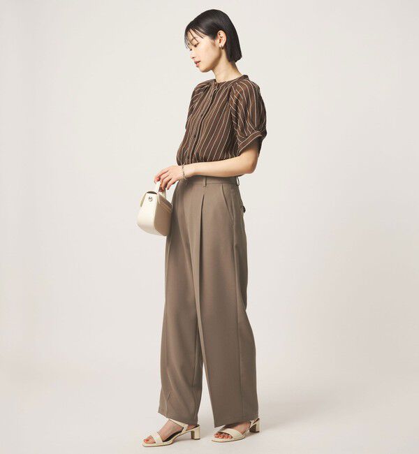 UNITED ARROWS green label relaxing「［size SHORT/TALLあり］エアシカル タック パンツ 接触冷感 通気性」|スラックス|