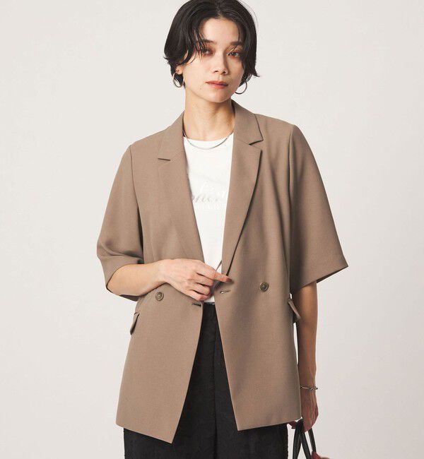 UNITED ARROWS green label relaxing「エアシカル ハーフスリーブ ジャケット  マシンウォッシャブル 接触冷感 通気性」|テーラードジャケット|