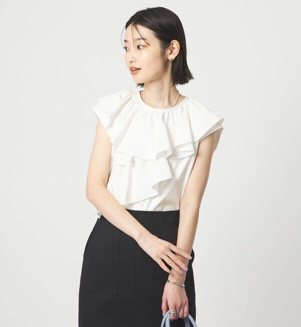 UNITED ARROWS green label relaxing「ランダム フリル ドッキング カットソー 接触冷感」|Tシャツ・カットソー|
