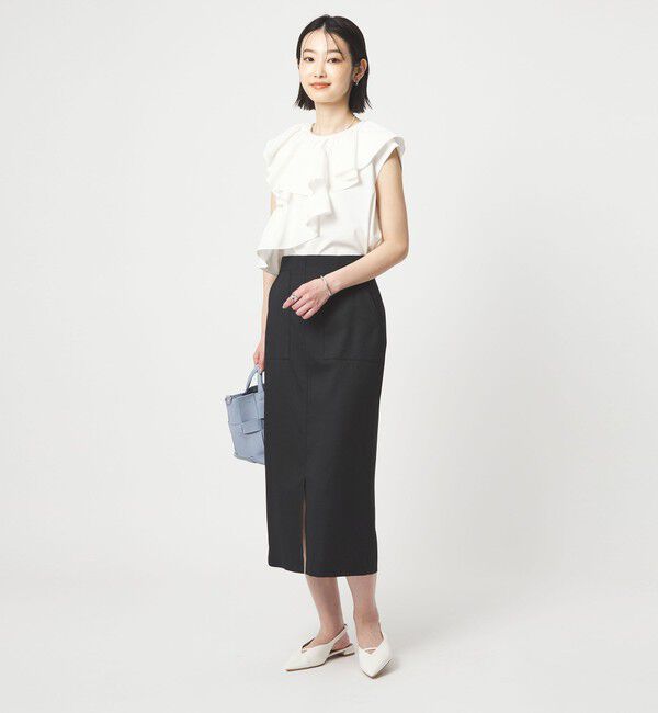 UNITED ARROWS green label relaxing「ランダム フリル ドッキング カットソー 接触冷感」|Tシャツ・カットソー|