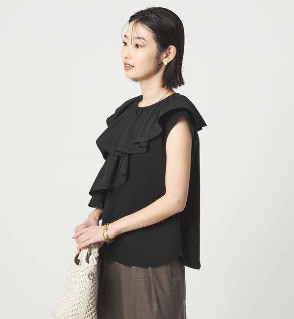 UNITED ARROWS green label relaxing「ランダム フリル ドッキング カットソー 接触冷感」|Tシャツ・カットソー|