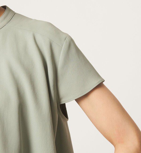 UNITED ARROWS green label relaxing「ジョーゼット  ヨークフレア ショートスリーブ ブラウス マシンウォッシャブル 接触冷感」|シャツ・ブラウス|