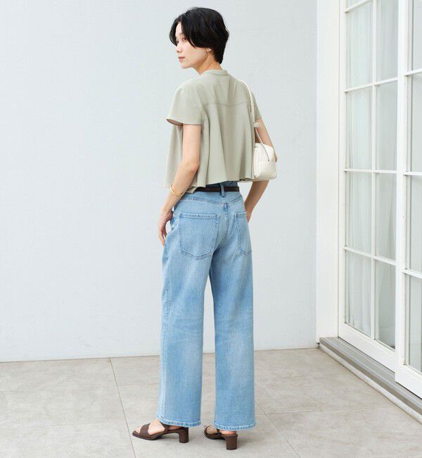 UNITED ARROWS green label relaxing「ジョーゼット  ヨークフレア ショートスリーブ ブラウス マシンウォッシャブル 接触冷感」|シャツ・ブラウス|