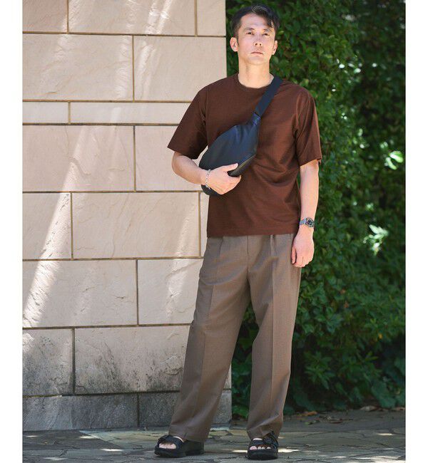 UNITED ARROWS green label relaxing「ポリエステル ウール ツイル インレー 半袖 Tシャツ カットソー」|Tシャツ・カットソー|