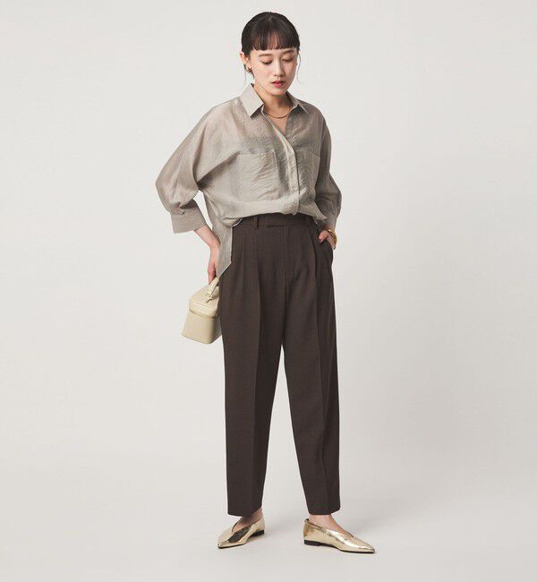 UNITED ARROWS green label relaxing「エアリーシアー スキッパー ポケット シャツ 接触冷感」|シャツ・ブラウス|