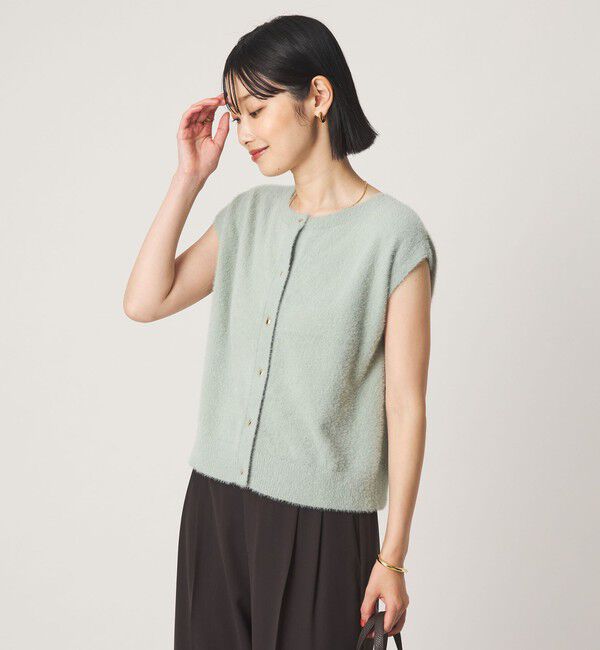 UNITED ARROWS green label relaxing「フラッフフェザー 2WAY フレンチスリーブ ニット」|ニット・セーター|
