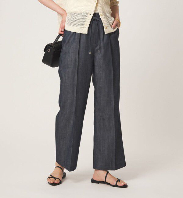UNITED ARROWS green label relaxing「［size SHORT/TALLあり］ライト デニム ニーハイフレア パンツ 2」|その他|NAVY