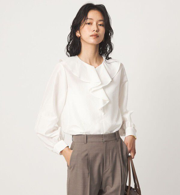 UNITED ARROWS green label relaxing「ラッフル ロングスリーブ ブラウス」|シャツ・ブラウス|