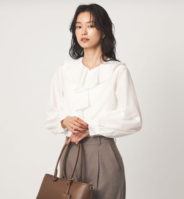 UNITED ARROWS green label relaxing「ラッフル ロングスリーブ ブラウス」|シャツ・ブラウス|