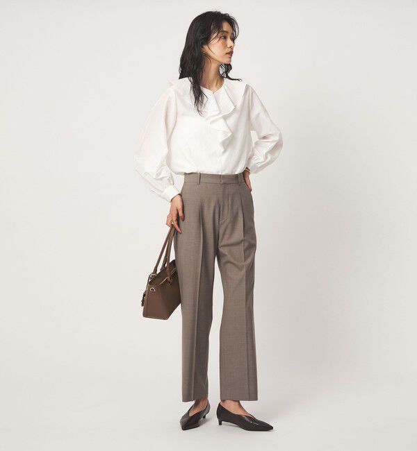UNITED ARROWS green label relaxing「ラッフル ロングスリーブ ブラウス」|シャツ・ブラウス|