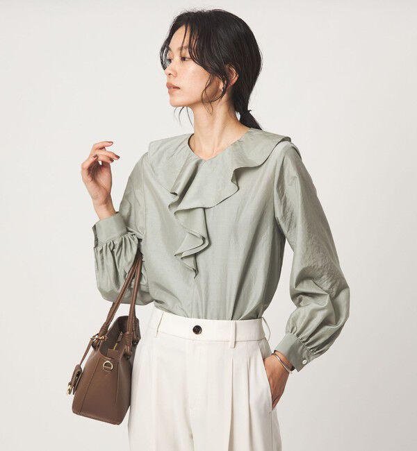 UNITED ARROWS green label relaxing「ラッフル ロングスリーブ ブラウス」|シャツ・ブラウス|