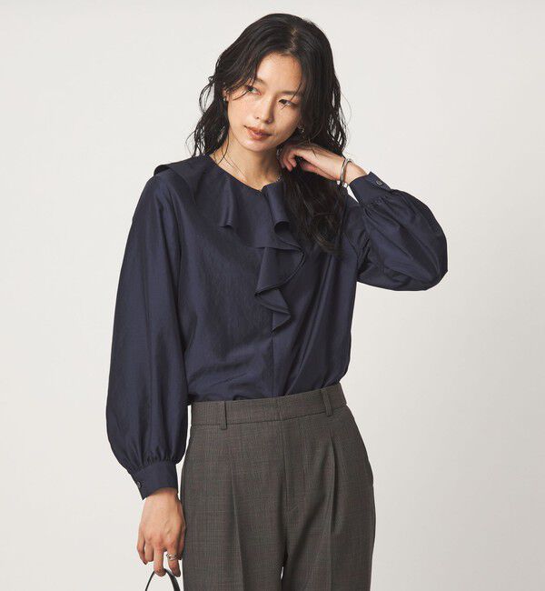 UNITED ARROWS green label relaxing「ラッフル ロングスリーブ ブラウス」|シャツ・ブラウス|