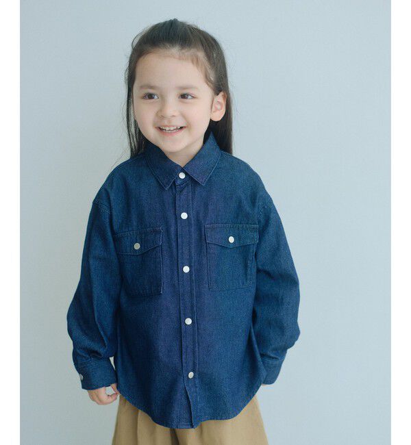 UNITED ARROWS green label relaxing「デニム シャツ / キッズ 100cm-160cm」|シャツ・ブラウス|NAVY