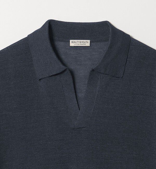 BEAUTY&YOUTH UNITED ARROWS「シャイン ギマ スキッパー ポロニット ウォッシャブル」|ニット・セーター|