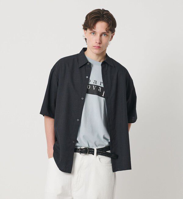 BEAUTY&YOUTH UNITED ARROWS「ツイードライク テクスチャード レギュラー シャツ GRANDE型」|シャツ・ブラウス|BLACK