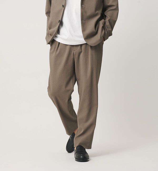 BEAUTY&YOUTH UNITED ARROWS「KOMATSU ドビー イージー テーパード パンツ NO.9 ストレッチ 吸水速乾 セットアップ対応」|チノ|