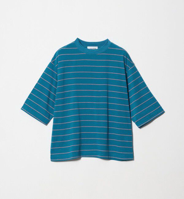 BEAUTY&YOUTH UNITED ARROWS「コットンポリエステル ボーダー ハーフスリーブTシャツ」|Tシャツ・カットソー|TURQUOISE