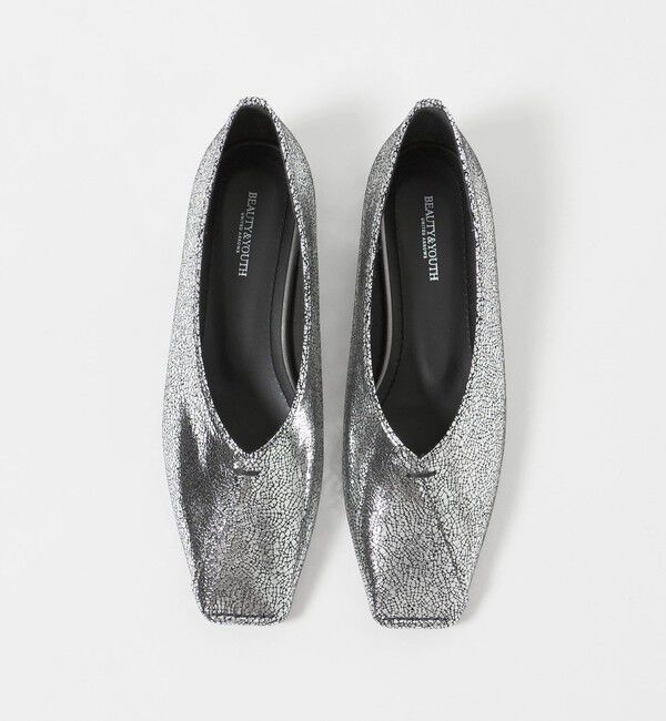 BEAUTY&YOUTH UNITED ARROWS「Vカット メタリックカラー フラットシューズ」|ローファー|