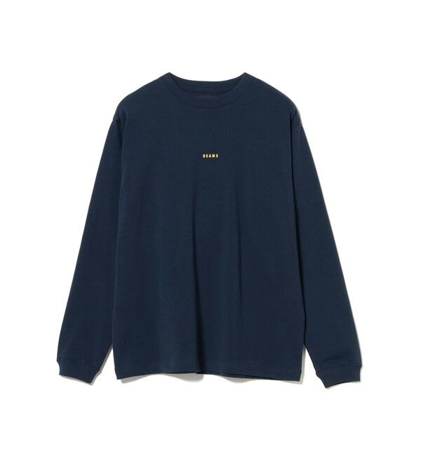 BEAMS「ベーシックフィット ミニロゴ クルーネック Tシャツ」|Tシャツ・カットソー|NAVY