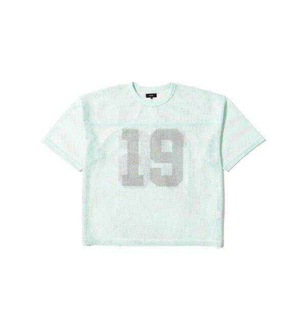 BEAMS「メッシュ プリント Tシャツ【ワイドショートフィット】」|Tシャツ・カットソー|