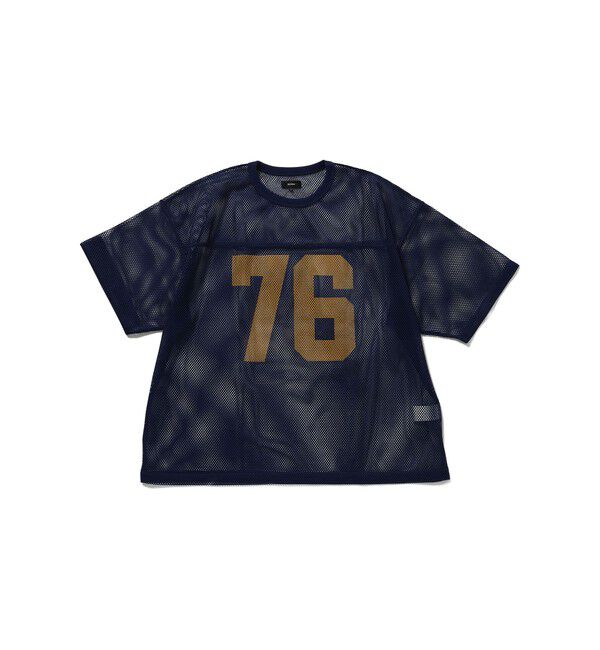BEAMS「メッシュ プリント Tシャツ【ワイドショートフィット】」|Tシャツ・カットソー|