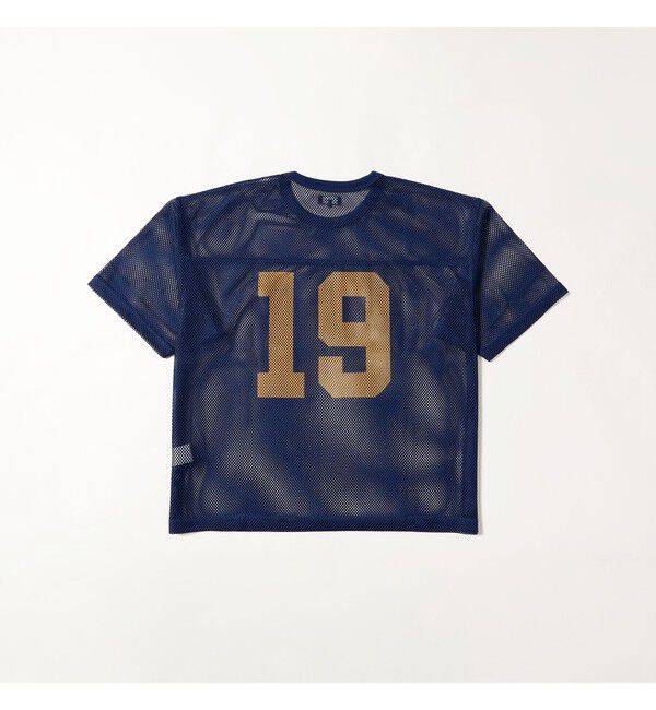 BEAMS「メッシュ プリント Tシャツ【ワイドショートフィット】」|Tシャツ・カットソー|