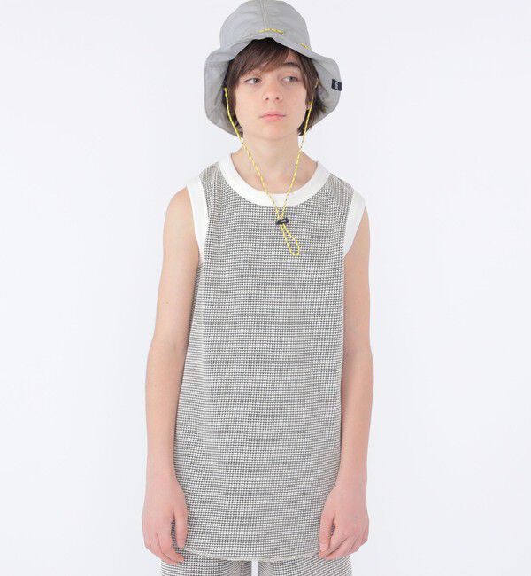 SHIPS KIDS「MOUN TEN.:160cm / バイカラー ワッフル タンクトップ」|タンクトップ|
