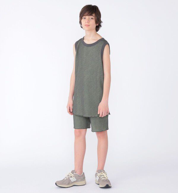 SHIPS KIDS「MOUN TEN.:160cm / バイカラー ワッフル タンクトップ」|タンクトップ|