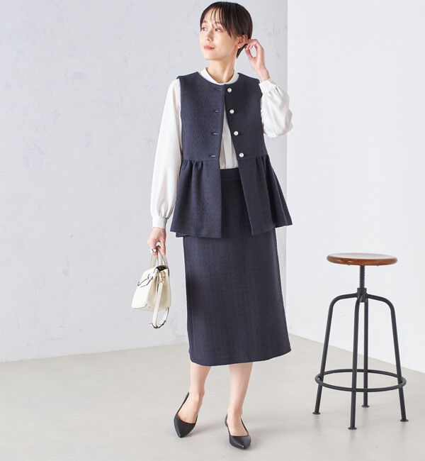 SHIPS for women「〈セレモニー対応可〉スラブ ツイード タイト スカート  24SS（セットアップ対応）◇」|スカート|