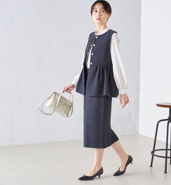 SHIPS for women「〈セレモニー対応可〉スラブ ツイード タイト スカート  24SS（セットアップ対応）◇」|スカート|