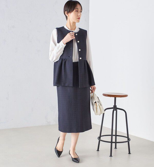 SHIPS for women「〈セレモニー対応可〉スラブ ツイード タイト スカート  24SS（セットアップ対応）◇」|スカート|