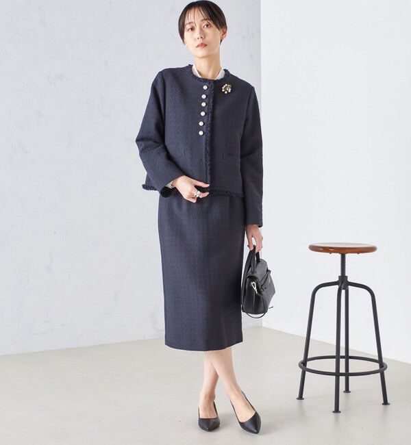 SHIPS for women「〈セレモニー対応可〉スラブ ツイード タイト スカート  24SS（セットアップ対応）◇」|スカート|