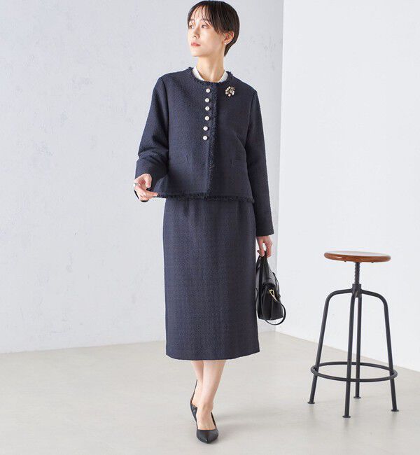 SHIPS for women「〈セレモニー対応可〉スラブ ツイード タイト スカート  24SS（セットアップ対応）◇」|スカート|