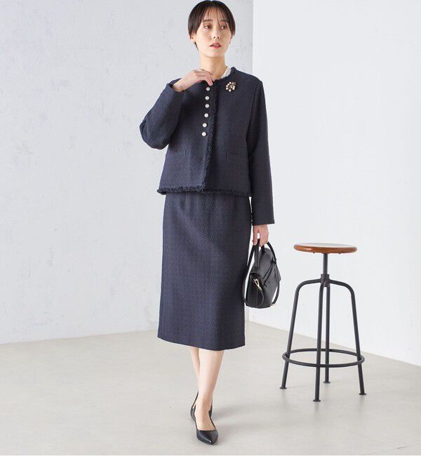 SHIPS for women「〈セレモニー対応可〉スラブ ツイード タイト スカート  24SS（セットアップ対応）◇」|スカート|