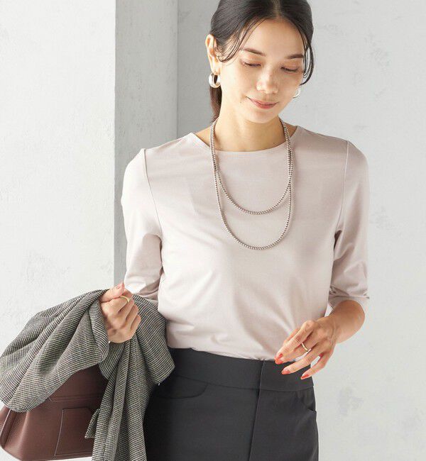 SHIPS for women「ソロナ 5分袖 TEE」|Tシャツ・カットソー|ライトグレー