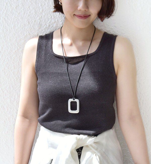 SHIPS for women「〈手洗い可能〉ラメ 2WAY ノースリーブ プルオーバー」|タンクトップ|